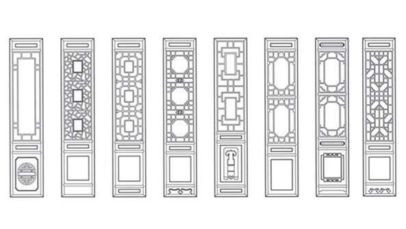 鄂尔多斯喜迎门中式花格CAD设计图样式大全